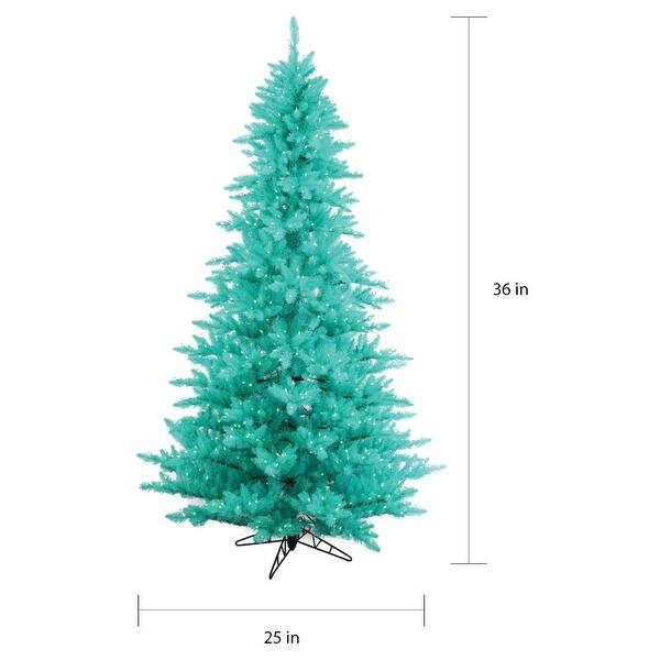 Vickerman Aqua Plastic 3foot Fir Artificial Christmas Tree with 100 Aqua LED Lights Bed Bath