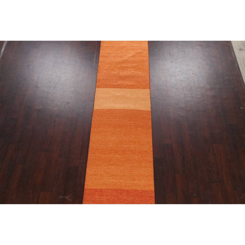 Modern Oriental Gabbeh Kashkoli Runner Rug Hand-knotted Wool Carpet - 2'6" x 20'8"