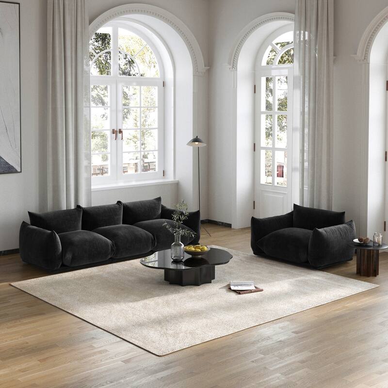 U-Shaped Sectional Sofa, Minimalist Chenille Modular Sofas Couches For Living Room - (3+1)seats