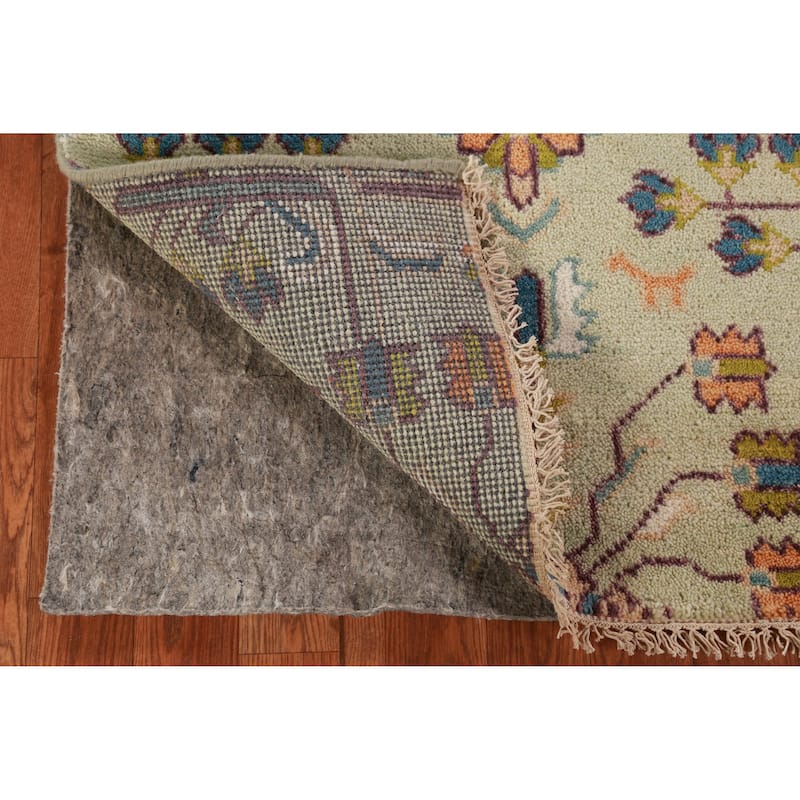 Hand Knotted Oriental 100% Wool Carpet Transitional Tribal Green Oushak Runner Rug - 8' 2'' X 2' 7''