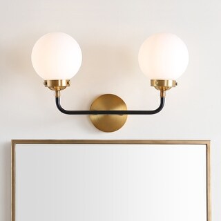 Bevin Brass Vanity, Chrome/Black by JONATHAN Y