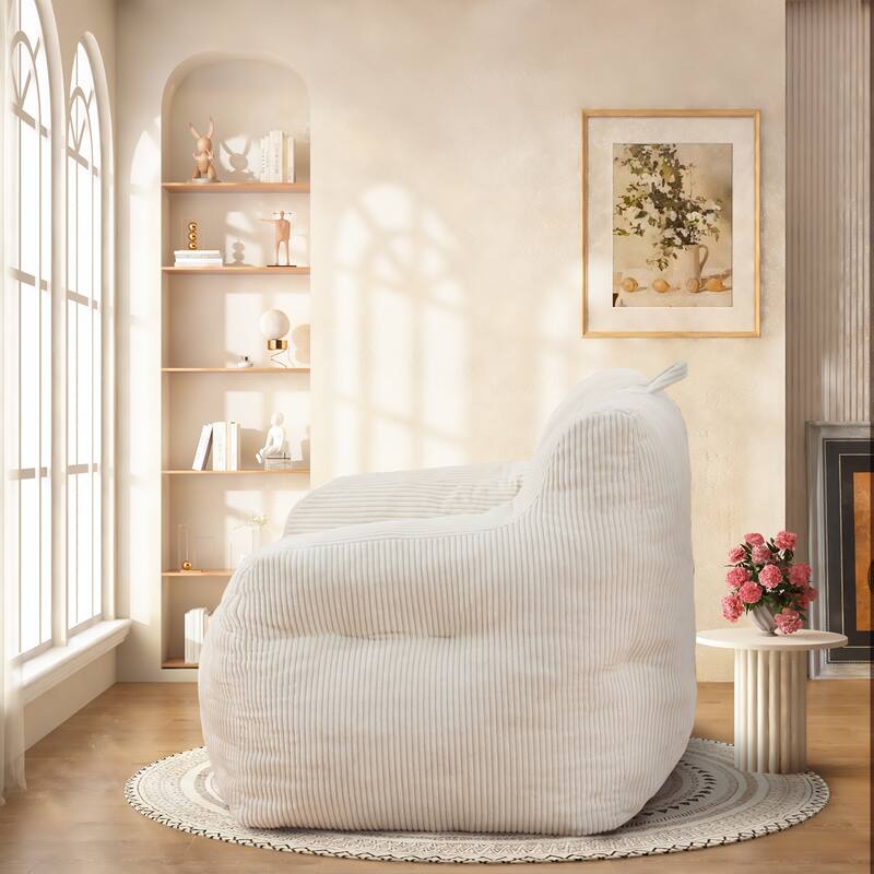 Oversized Bean Bag Chair w/Memory Foam & Armrests, Comfy for Bedroom, Living Room, or Office