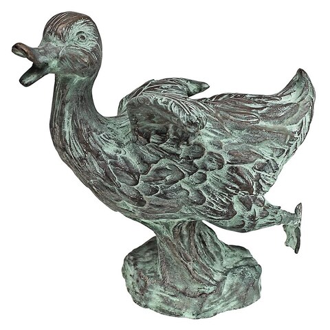 Design Toscano Lindell Pond Bronze Ducks Spitting Garden Statue: Dancing Duck