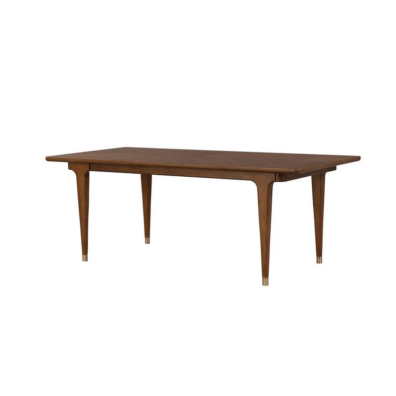 7pc Modern Walnut Finish Dining Set Table and Side Chairs - 7-Piece Set