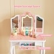 preview thumbnail 34 of 51, Kids Vanity Set with Mirror Makeup Dressing Table with Drawer