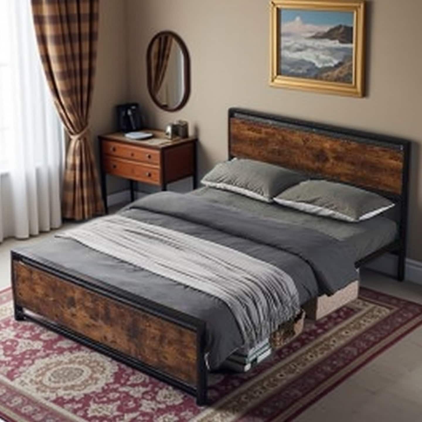 Twin Size Black Metal Platform Bed Frame with Noise-Free Steel Support, Modern Design, and No Box Spring Needed