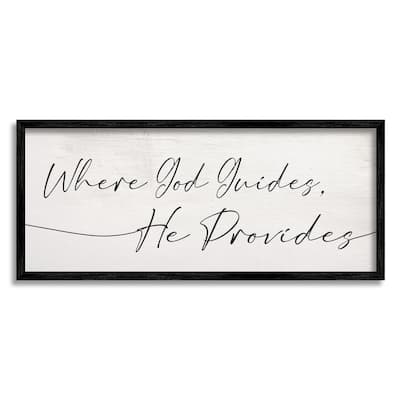 Stupell Where God Guides He Provides Soft Spiritual Proverb Framed Wall Art