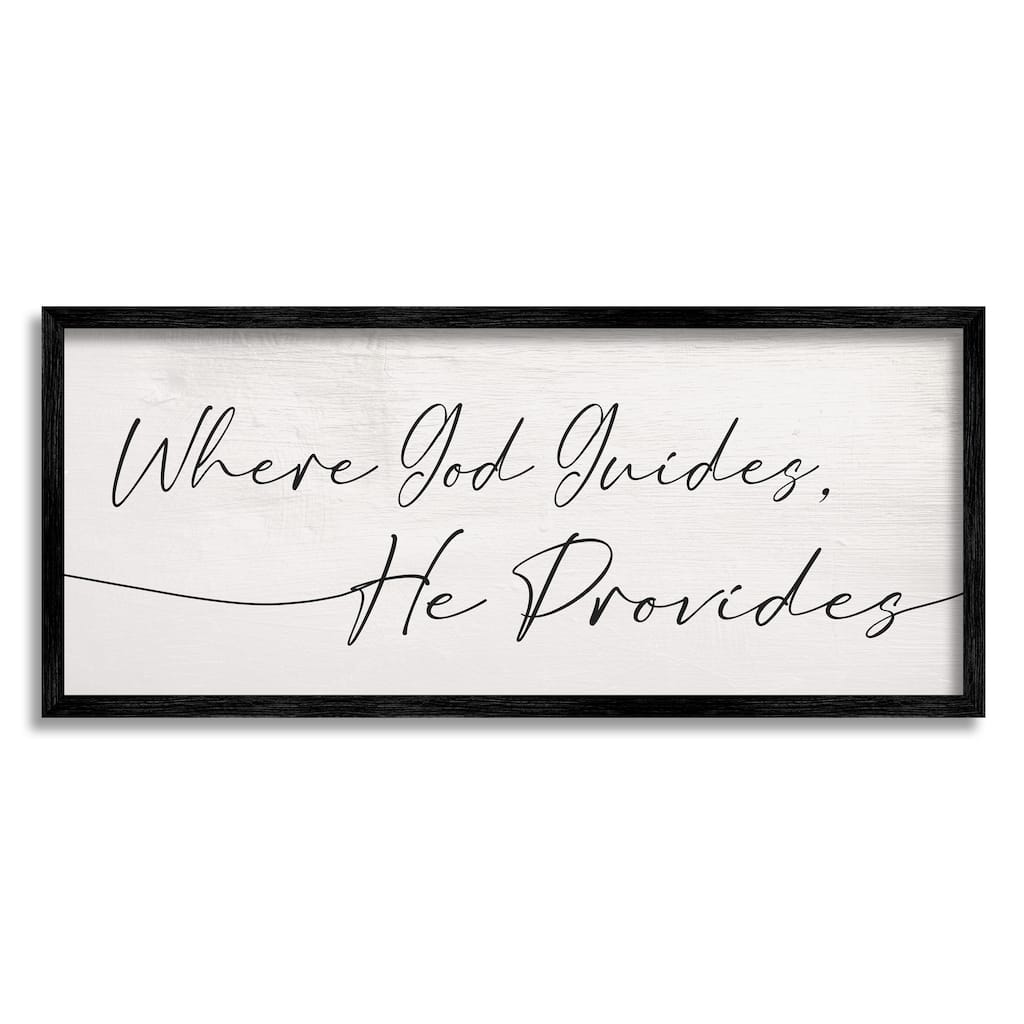 Stupell Where God Guides He Provides Soft Spiritual Proverb Framed Wall Art