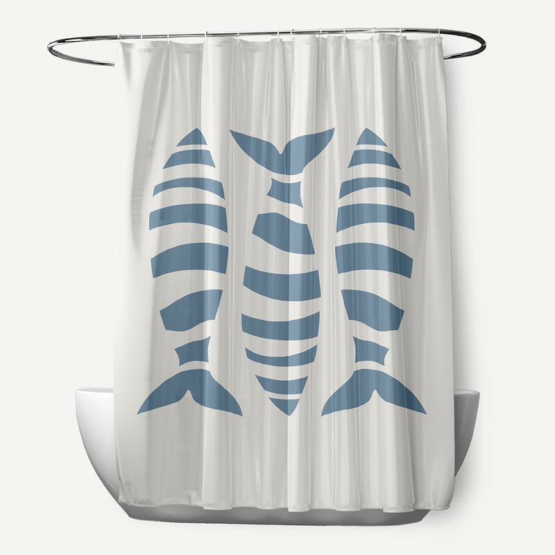Puzzle Fish Shower Curtain - Dusty Smoke