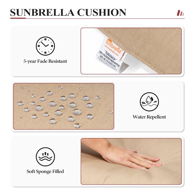 Set of 2/4 Outdoor Cast Aluminum Swivel Bar Stools with Sunbrella Fabric Cushion