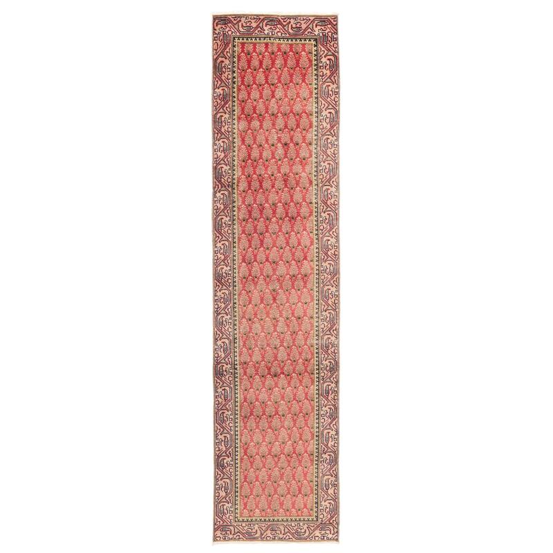 ECARPETGALLERY Hand-knotted Antalya Vintage Red Wool Rug - 2'9 x 12'6