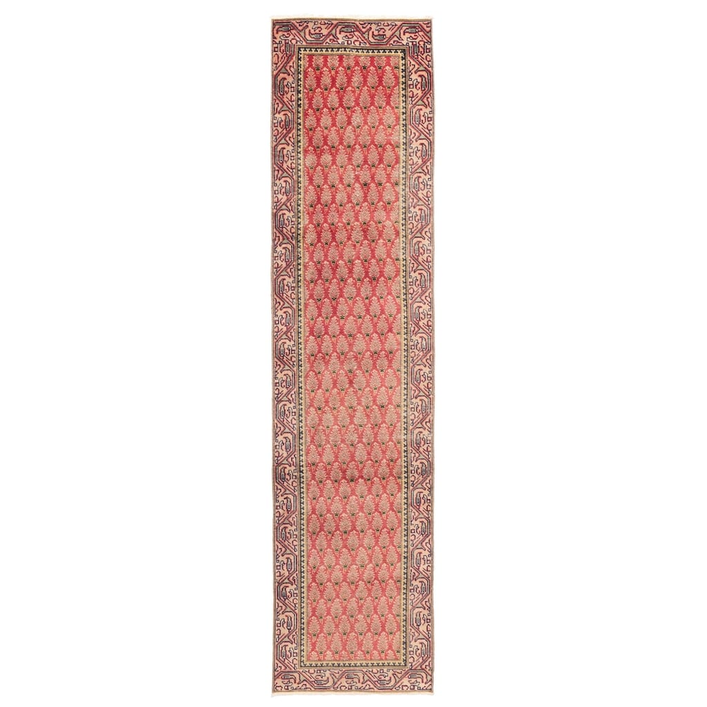 ECARPETGALLERY Hand-knotted Antalya Vintage Red Wool Rug - 2'9 x 12'6