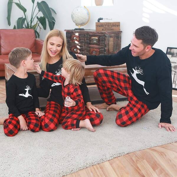 Shop Caretoo Matching Family Pajamas Sets Long Sleeve Christmas Black Size 9 0 9 Overstock 31695523
