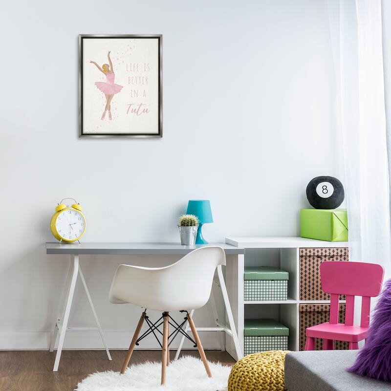 Stupell Life Is Better In Tutu Framed Floater Canvas Wall Art Design By Chen Alyesh