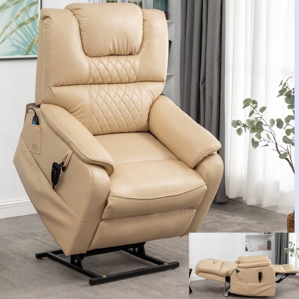 SleepingTitan Lift Chair, Extra Wide with Dual Motor, 180° Lay Flat Recliner, Heat and Massage