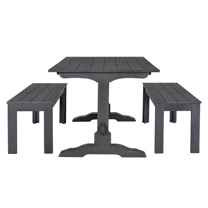 3-Piece Rustic Retro Dining Table and Chair Sets Home Party Dining Table and Chair Sets for Kitchen Garden Dining Room