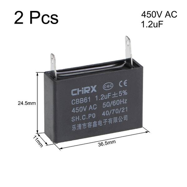 5pcs CBB61 1,2uF 450V Motor Start Run Fan Capacitor Kondensatoren