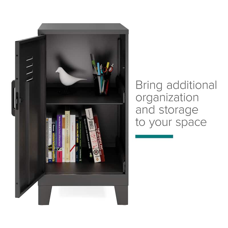 27.5"H 2 Shelf Vented Door Mini Storage Locker Cabinet