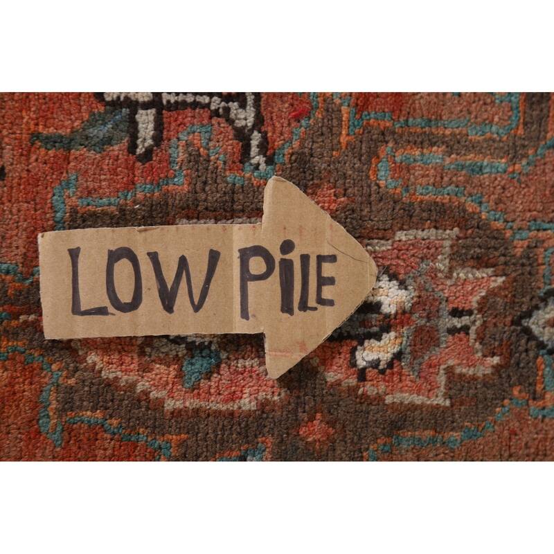 Hand Knotted Oriental 100% Wool Carpet Traditional Floral Red Heriz Area Rug - 10' 0'' X 7' 1''