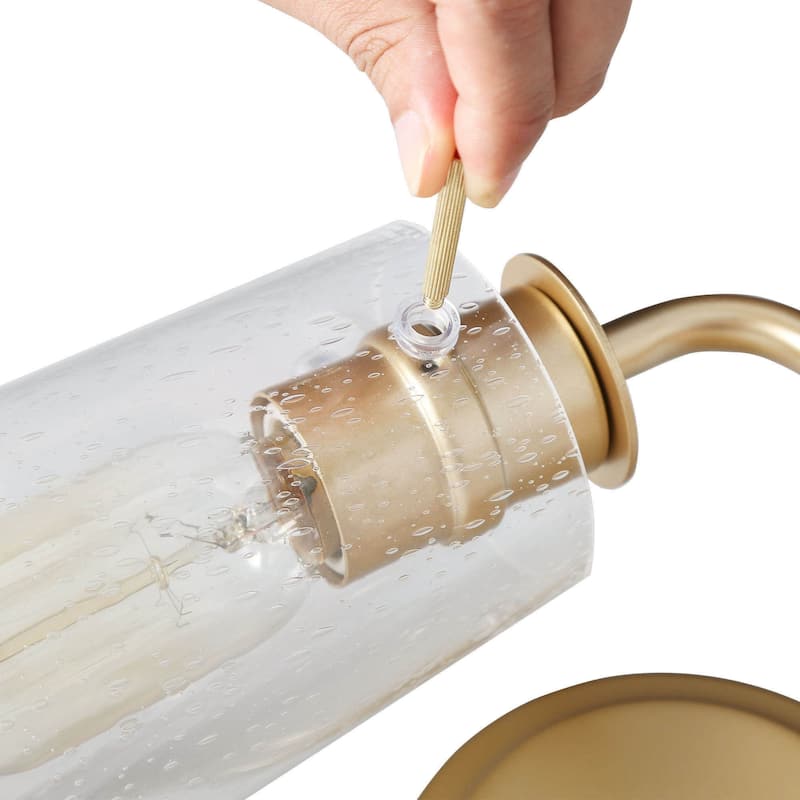 Mid-century Modern 2-light Gold Bathroom Vanity Light Dimmable Armed Wall Lighting - L13.5" x W5" x H9"