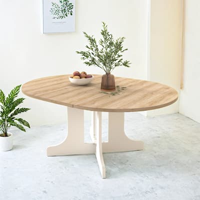 59 x 43 Inch Expandable Farmhouse Dining Table