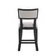 preview thumbnail 12 of 15, Set of 2 High Barstool with Back Upholstered Dining Chair, Wooden Frame Bar Chair for Home Bar, Kitchen Counter, Beige+Black