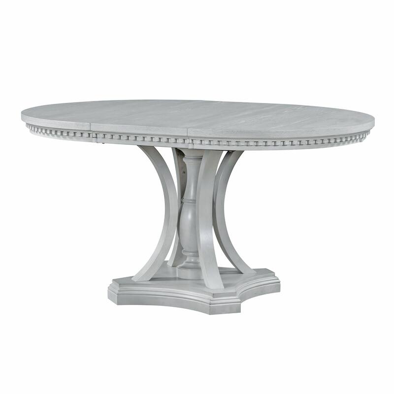 Retro 5-piece Dining Set Extendable Round Table and 4 Chairs