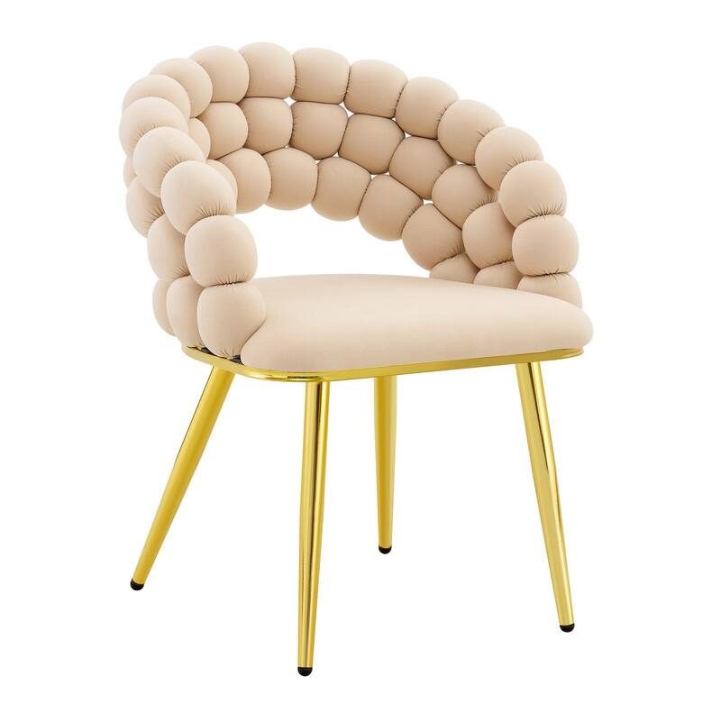 Set of 2 Velvet Bubble Link Chairs - Modern Sculptural Seating for Dining & Living Rooms