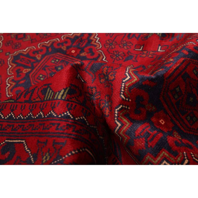 ECARPETGALLERY Hand-knotted Finest Khal Mohammadi Red Wool Rug - 3'1 x 6'11