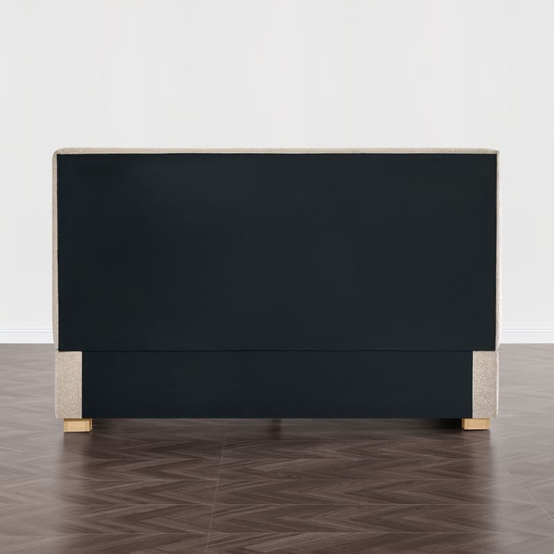 Spruce & Spring Modern Boucle Upholstered Platform Bed with Solid Wood Frame