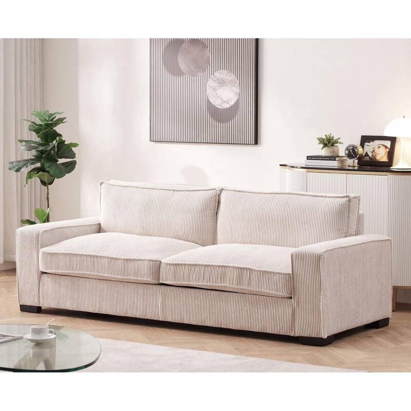 Luxe Corduroy Living Room Sofa - Beige