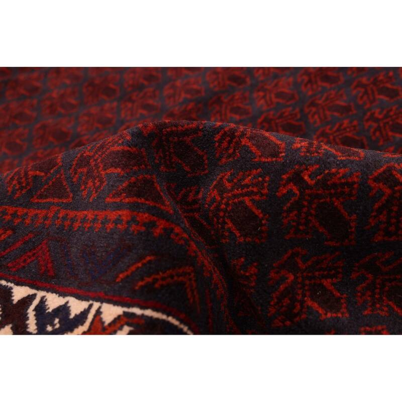 ECARPETGALLERY Hand-knotted Teimani Dark Red Wool Rug - 3'10 x 6'6