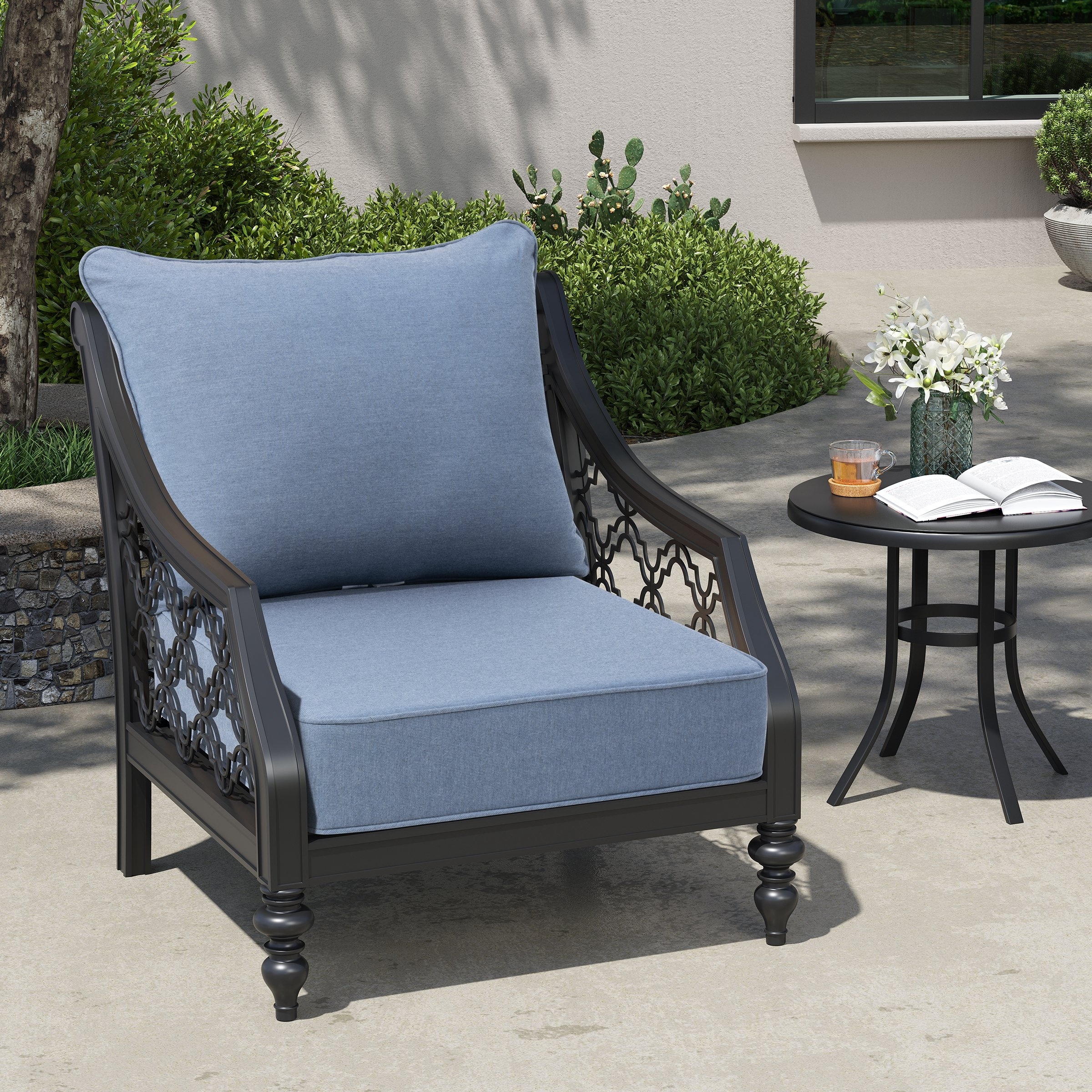 Outdoor Patio Deep Seat Sunbrella Fabric Cushion Set Chair Cushion