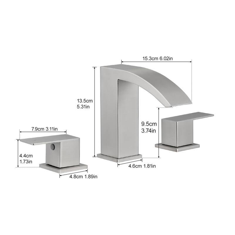 Modern Double Handle Three-Hole Bath Faucet