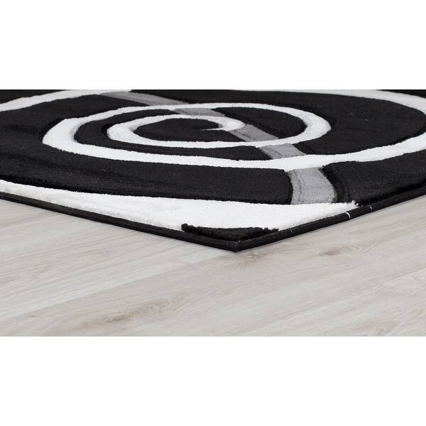 Shop Orelsi Black Grey Polyester Area Rug On Sale Overstock 28487483