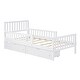 preview thumbnail 7 of 6, Wood Platform Bed with 3 Guardrails and 2 Drawers