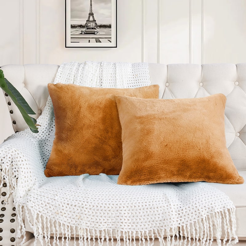 Home Soft Things FoxFauxFur Pillow Shell Set 2pcs 20"X20"
