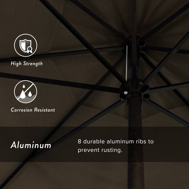 North Bend 9-foot Round Auto-tilt, Bronze Finish, Sunbrella Patio Umbrella by Havenside Home