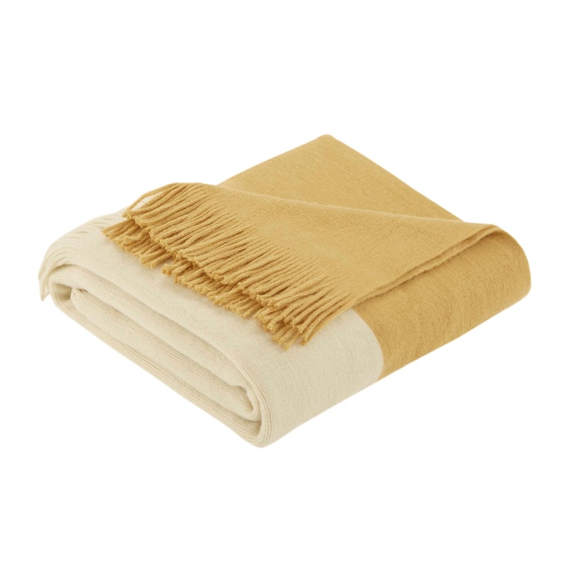 INK+IVY Stockholm Color Block Faux Cashmere Throw - Yellow