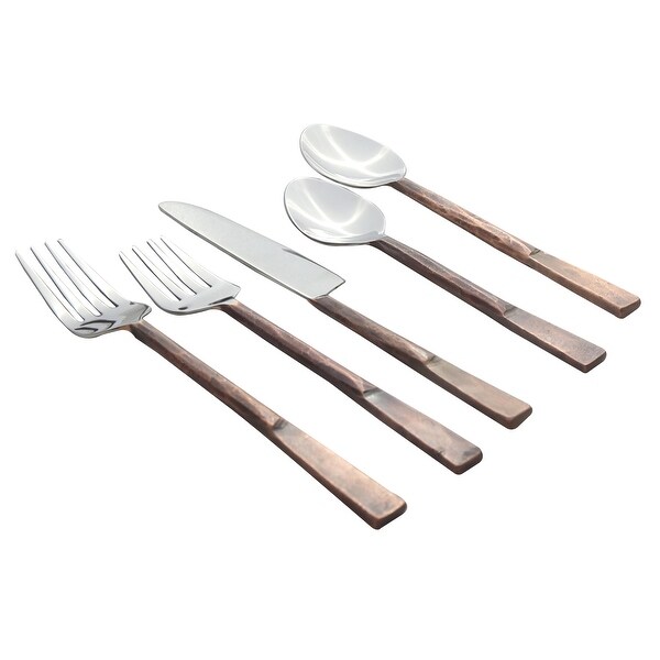 Inox Celia Design 20-pc. Antique Copper 4-person Flatware Set. Opens flyout.