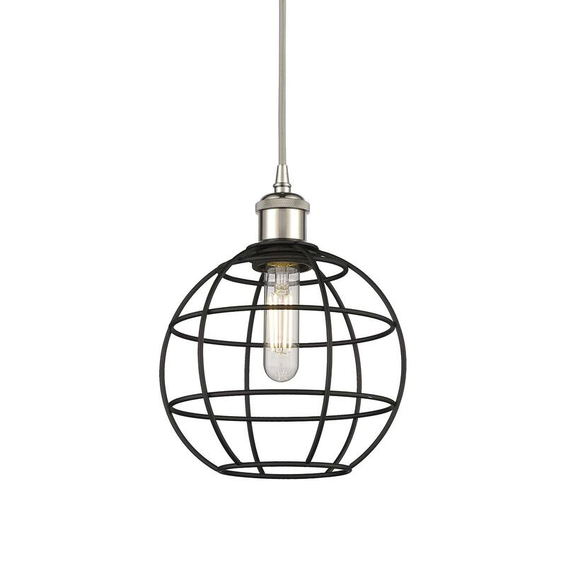Innovations Lighting 516-1P-11-8 Lake Placid Pendant Lake Placid 8" - Polished Nickel / Matte Black