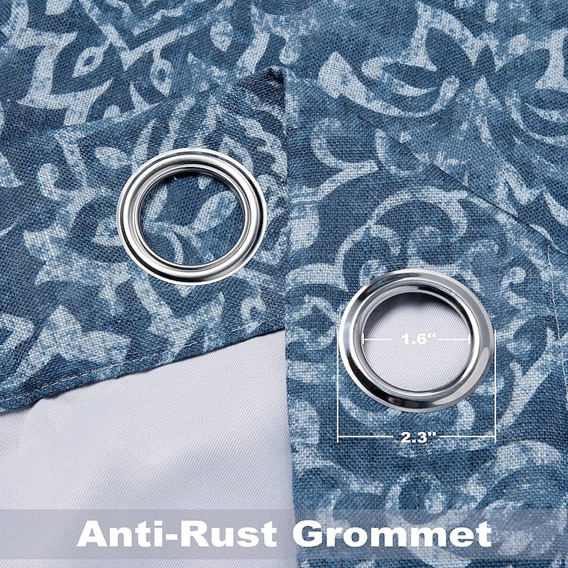 DriftAway Frances Linen Blend Damask Printed Blackout Curtain