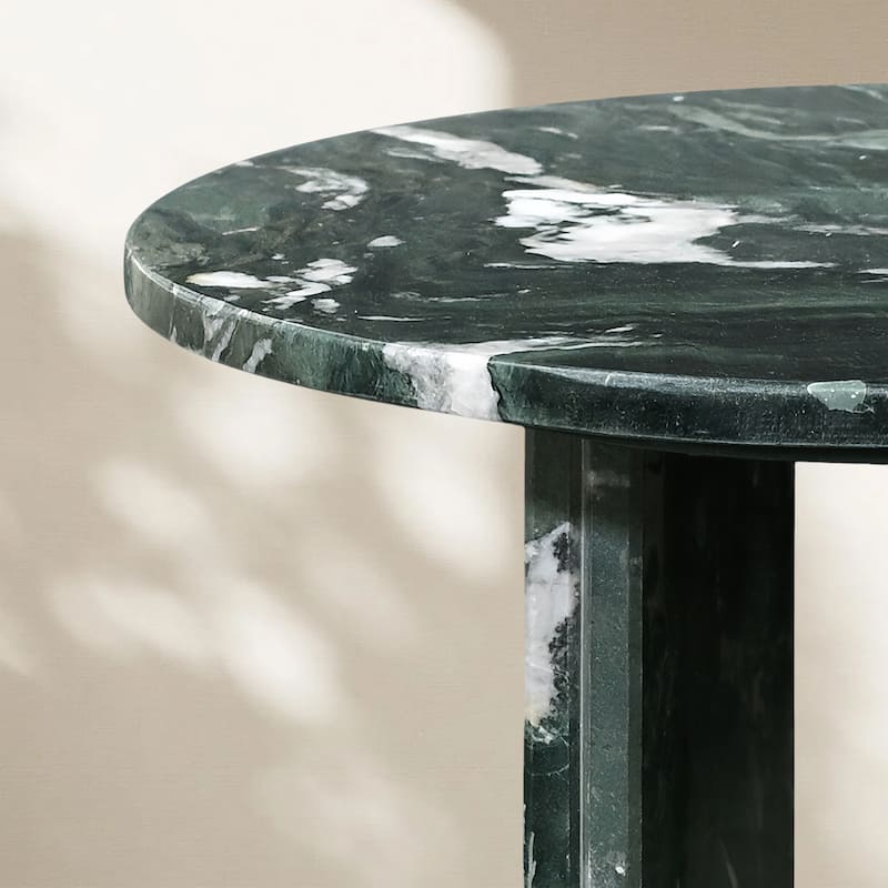 Roomfitters Marble Coffee Table Set, Round Living Room Tables, Solid Stone Modern Accent Table Set, Genuine Marble