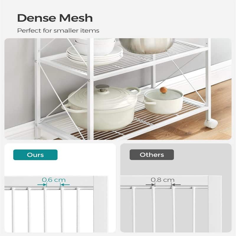 3-Tier Metal Storage Rack with Wheels