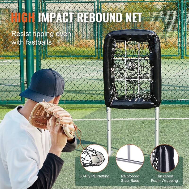 9 Hole Baseball Pitching Net for Training, Adjustable Strike Zone Trainer