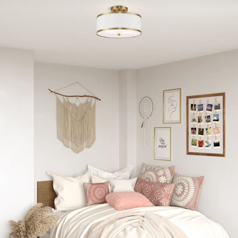 Livex Lighting 2-light Fabric Shade Ceiling Mount, 60422, 62627, 60412, 60402