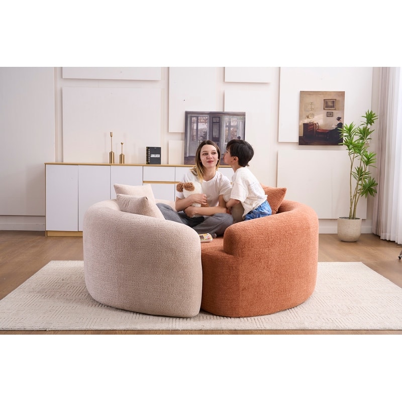 Single S-Curved Chenille Sofa Chair, No Assembly