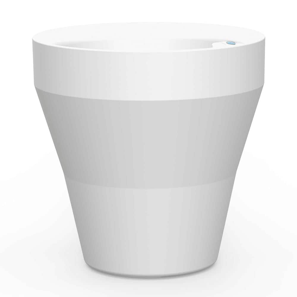 TruDrop Self Watering Rim Modern Round Planter with Water Level Indicator