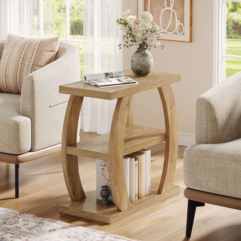 3 Tier Wood End Table for Living Room