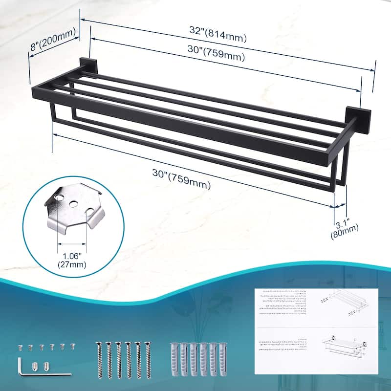 WOWOW 2-Tier Stainless Steel Bath Towel Rack